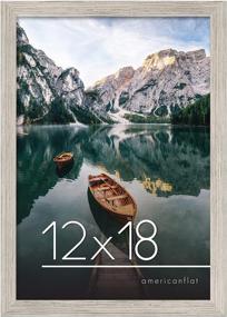 img 4 attached to 12X18 Driftwood Picture Frame By Americanflat- Durable Composite Wood With Shatterproof Glass -Can Hang On Both Horizontal And Vertical Format - Comes With Hanging Hardware For Easy Wall Mounting