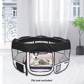 img 2 attached to 🐾 afuLaI Foldable Pet Playpen Exercise Pen Kennel with Carrying Case - Portable for Dog, Cat, Rabbit, Hamster - Indoor/Outdoor Use