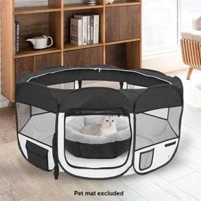 img 1 attached to 🐾 afuLaI Foldable Pet Playpen Exercise Pen Kennel with Carrying Case - Portable for Dog, Cat, Rabbit, Hamster - Indoor/Outdoor Use