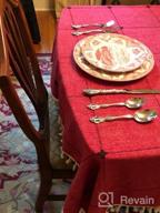 картинка 1 прикреплена к отзыву Бесшовный стол для кухни и столовой с защитой от морщин и выцветания - Середина вышитого скатертью Мокани из стирального хлопка-лен с кисточкой (55 х 55 дюймов, серый) от Chris Prix