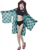women's anime kimono cardigan cover up bikini swimwear - shinobu kocho rolecos cosplay logo