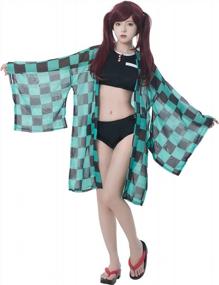 img 4 attached to Women'S Anime Kimono Cardigan Cover Up Bikini Swimwear - Shinobu Kocho ROLECOS Cosplay