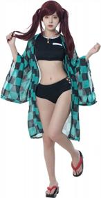 img 3 attached to Women'S Anime Kimono Cardigan Cover Up Bikini Swimwear - Shinobu Kocho ROLECOS Cosplay