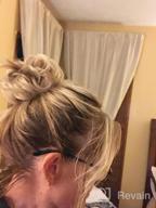img 1 attached to Thick 2PCS Updo Messy Hair Bun Curly Wavy Ponytail Extensions Hairpieces Hair Scrunchies For Women Girls In Ash Blonde With Light Blonde Highlights By REECHO review by Darrius Frison