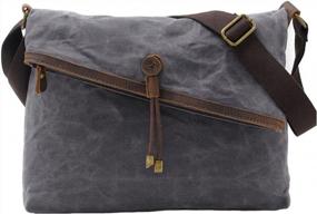 img 4 attached to Women'S Canvas Messenger Bag Vintage Marble Crossbody Travel Bags For Traveling By Kemy