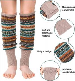 img 3 attached to 3 Pairs Women'S Knit Leg Warmers - Winter Boho Socks For Girls | Zmart Leg Warmers