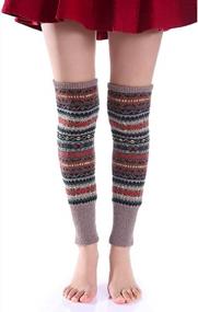 img 1 attached to 3 пары женских трикотажных гетров - зимние носки в стиле бохо для девочек | Змарт Гетры