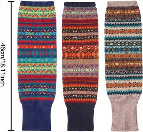 img 2 attached to 3 пары женских трикотажных гетров - зимние носки в стиле бохо для девочек | Змарт Гетры