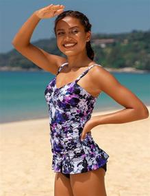 img 2 attached to Hilor Womens Ruched Tankini Swimsuit Women's Clothing - Swimsuits & Cover Ups