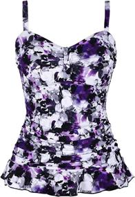 img 4 attached to Hilor Womens Ruched Tankini Swimsuit Women's Clothing - Swimsuits & Cover Ups