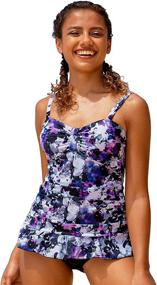 img 3 attached to Hilor Womens Ruched Tankini Swimsuit Women's Clothing - Swimsuits & Cover Ups