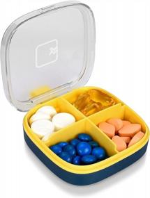 img 4 attached to Small Pill Case - YHC Travel Pill Holder For Purse, 4/6 Compartments Waterproof Pill Box For Vitamin, Cod Liver Oil & Supplement (1PCS Blue 4)