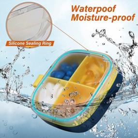img 1 attached to Small Pill Case - YHC Travel Pill Holder For Purse, 4/6 Compartments Waterproof Pill Box For Vitamin, Cod Liver Oil & Supplement (1PCS Blue 4)