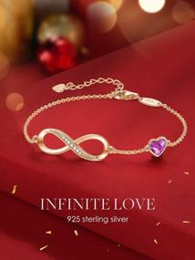img 1 attached to CDE Infinity Heart Symbol Charm Bracelet For Women 925 Sterling Silver Stainless Steel Adjustable Anniversary Valentine'S Day Jewelry Gift Birthday Gifts For Women Mom Wife Girls Her