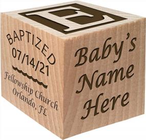img 4 attached to Personalized Wooden Baby Block Baptism Gift For Boys & Girls - Engraved Keepsake From Godparent/Godmother