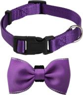 ncmama quick release adjustable dog and cat collar with bow - stylish nylon pet collar for small, medium, and large dogs (purple) logo