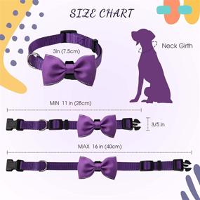 img 2 attached to NCMAMA Quick Release Adjustable Dog and Cat Collar with Bow - Stylish Nylon Pet Collar for Small, Medium, and Large Dogs (Purple)