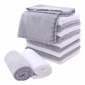 img 4 attached to 12-Pack Premium Microfiber Facial Cloths - Soft & Highly Absorbent - Fast-Drying Washcloths For Gentle Makeup Removal & Skincare
