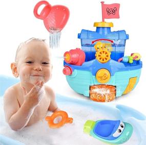 img 4 attached to Entertaining Toddler Bath Toy Boats Set - 2 Fun-Filled Bathtub Water Toys for Boys and Girls by FUN LITTLE TOYS