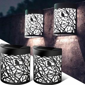 img 4 attached to Black Bird Dusk To Dawn Solar Wall Lights - Perfect Outdoor Porch Lights (2-Pack)