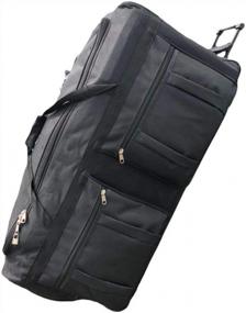 img 4 attached to XL Rolling Duffle Bag With Wheels And Heavy-Duty Design For Travel, Sports, And More - Gothamite 36-Inch Luggage Bag In Black