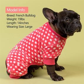 img 2 attached to Soft Velvet Red Polka Dot Dog Pajamas for Small to Medium Dogs - KYEESE Onesie in Stretchable and Soft Material