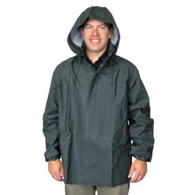 img 4 attached to PVC Rain Jacket With Hood For Fishing And Outdoor Activities, Large Size By UltraSource