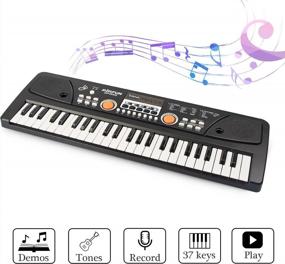 img 3 attached to Многофункциональное пианино с электрической клавиатурой для детей - обучающая музыкальная игрушка для раннего обучения с 49 клавишами, идеально подходящая для мальчиков и девочек для повышения их навыков