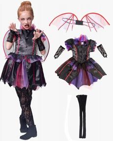 img 3 attached to Halloween Vampire Princess Costume Dress For Girls - Perfect Party Outfit For Fancy Dress Up