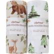 lifetree muslin swaddle blankets neutral, woodland baby swaddling wrap nursery receiving blanket for boys & girls unisex, soft bamboo cotton, large 47 x 47 inches logo