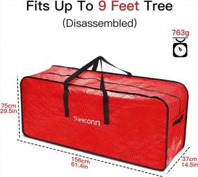 img 3 attached to 9Ft Christmas Tree Storage Bag - Reinforced Handles, Dual Zipper & Waterproof Material For Protection From Dirt & Moisture | SHareconn Red Tote