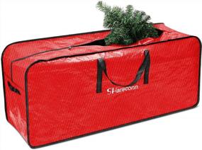 img 4 attached to 9Ft Christmas Tree Storage Bag - Reinforced Handles, Dual Zipper & Waterproof Material For Protection From Dirt & Moisture | SHareconn Red Tote