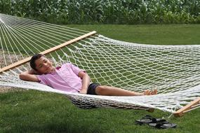 img 1 attached to COT21 Cotton Rope Double Hammock By Vivere