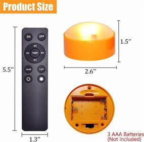 img 3 attached to Set of 3 Battery Operated Outdoor LED Halloween Pumpkin Lights 🎃 with Remote/Timer - Flameless Flickering Candles for Home Party Holiday Decoration, Orange