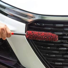 img 1 attached to 🚗 3PCs Car Rim and Tire Brush Set, 2X Synthetic Brush Metal-Free Car Cleaning Brush, Tire Brush, 1x Car Detailing Brush, Ideal for Deep Cleaning Grimy Tires, Rims, Exhaust Ports, Nuts.