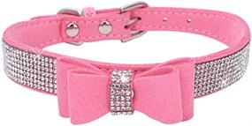 img 4 attached to 🐶✨ BONAWEN Crystal Dog Collar with Rhinestone Bow Tie - Stylish Bling Puppy Collars for Small Dogs