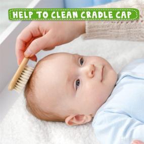 img 1 attached to 🍼 Haakaa Soft Bristle Wooden Baby Hair Brush | Prevents Cradle Cap | Natural Goat Bristles | Ideal Baby Registry Gift