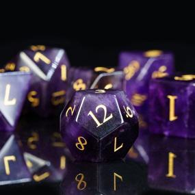 img 3 attached to 7PCS Amethyst Gemstone Crystal DND Dice Set For Dungeons And Dragons, MTG Table Games - Handmade Stone D&D Dice By UDIXI