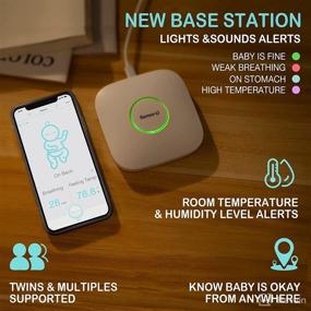 img 2 attached to Sense-U Baby Breathing Monitor 3: Advanced Monitoring of Infant 👶 Breathing Movement, Rollover, Temperature, Humidity, with Real-time Alerts from Anywhere, Green