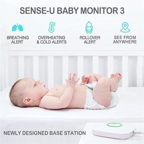 img 3 attached to Sense-U Baby Breathing Monitor 3: Advanced Monitoring of Infant 👶 Breathing Movement, Rollover, Temperature, Humidity, with Real-time Alerts from Anywhere, Green