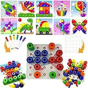 img 2 attached to Совершенствуйте навыки раннего обучения с помощью карт Skoolzy Color Sorting Peg Board Pattern: комплексный набор для практической образовательной игры и трудотерапии для малышей