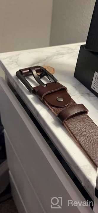 img 1 attached to KEECOW Men'S 100% Italian Cow Leather Belt With Anti-Scratch Buckle, Gift Box Packaging review by Brian Avila