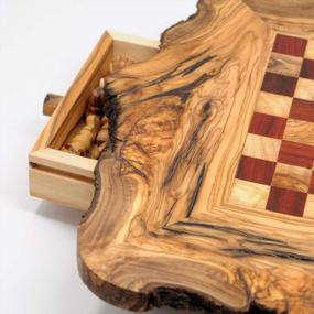 img 3 attached to Rustic Red Olive Wood Chess Set- Luxury Edition- Wooden Chess Set