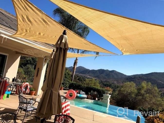 img 1 attached to 12' X 12' X 12' Beige Sun Shade Sail Canopy With Commercial Grade Hardware Kits - For Patio, Garden, Outdoor Facility And Activities By Windscreen4Less. review by Mirzet Gosselin