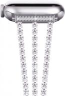 shinystone-silver sparkling bling diamonds совместимость с apple watch band series 8 7 6 5 4 3 se 41 мм 40 мм 38 мм для женщин логотип