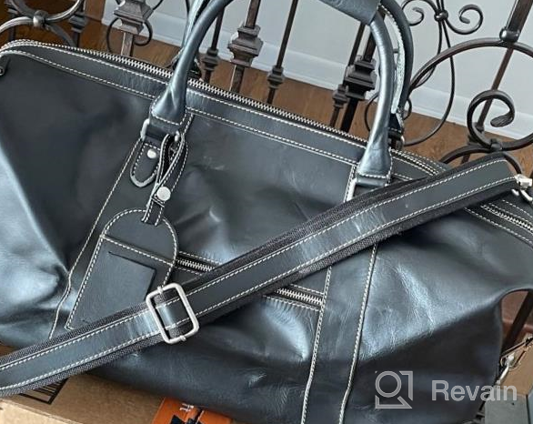 img 1 attached to Oversized Genuine Leather Duffel Bag For Travel And Weekend Getaways - Stylish Buffalo Leather Luggage For Men And Women - Ideal Sports, Gym, And Overnight Carry-On - Perfect Gift Idea review by Eduardo Purewal