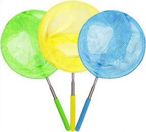 img 3 attached to Get Your Kids Excited About Nature With Colorful Extendable Butterfly Fishing Nets - 3 Pack!