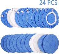 🚗 high-quality icarmaint car polishing pads set - 24pcs, 5 to 6 inches, waxers bonnet, wax applicator, soft polishing bonnet polisher cover, includes woollen, cotton, and microfiber pads logo