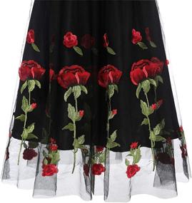 img 1 attached to 👗 Rockabilly Vintage Embroidered Shoulder Cocktail Dresses for Women's Clothing