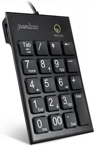 img 4 attached to Perixx Peripad-202H Black Wired Numeric Keypad With X-Scissor Keys, 2 USB Hubs, And Tab Key For Enhanced Productivity